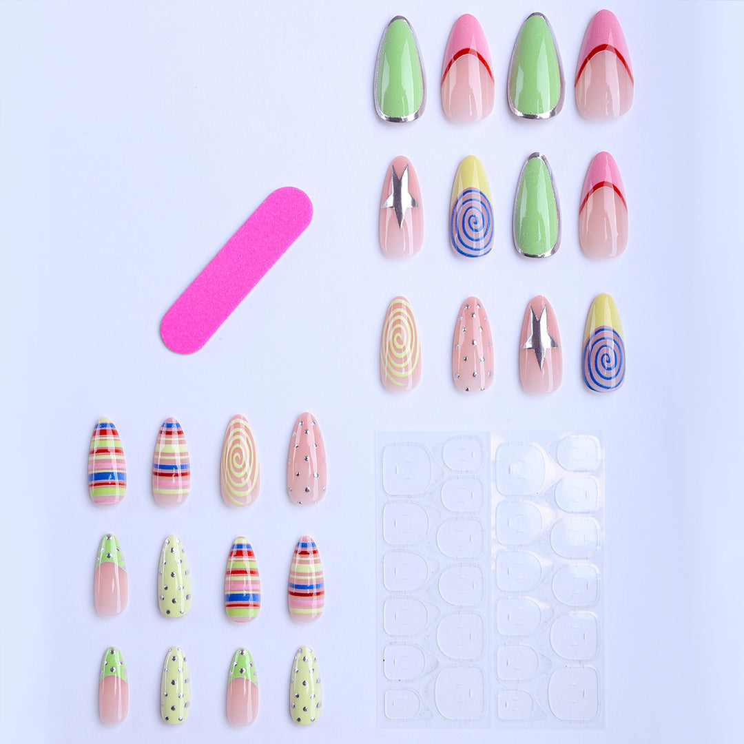 Artificial nails with creative geometric design Stornfield