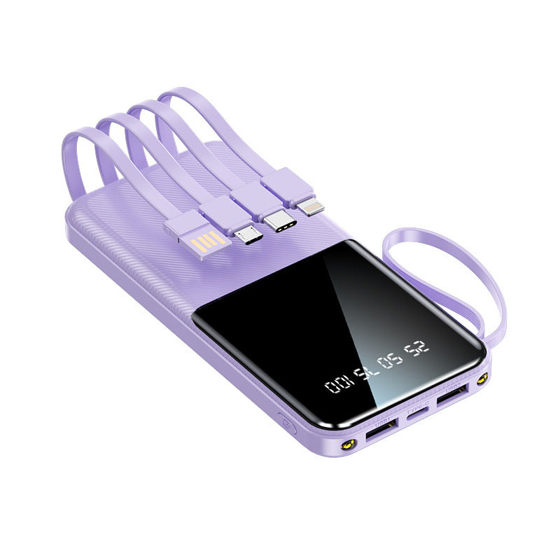 Portable power bank with multifunctional connection and integrated charging cables Stornfield