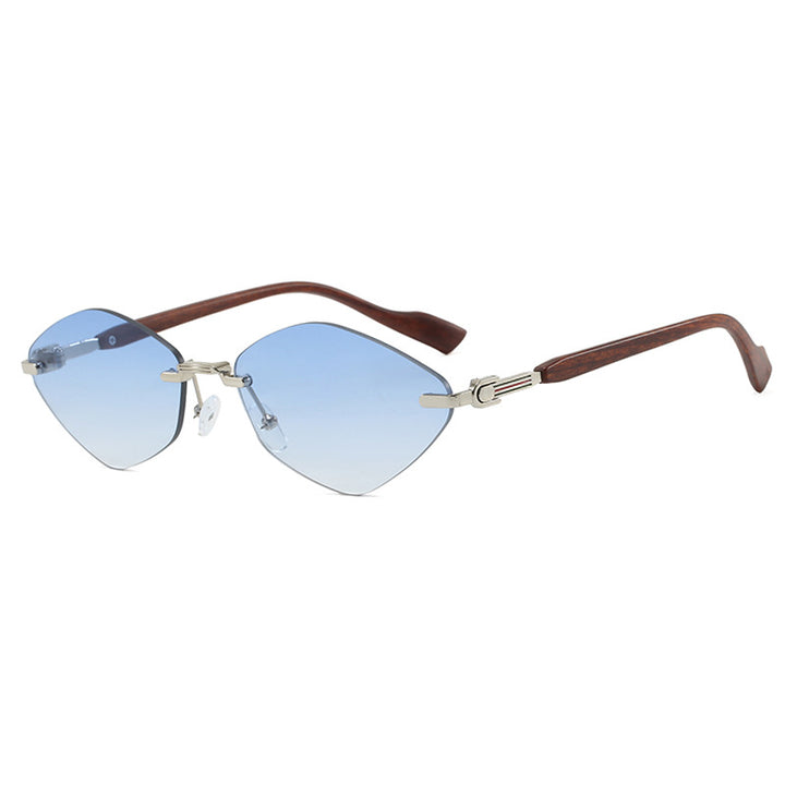 Women's geometric sunglasses with luxurious wooden arms and polarized lenses Stornfield