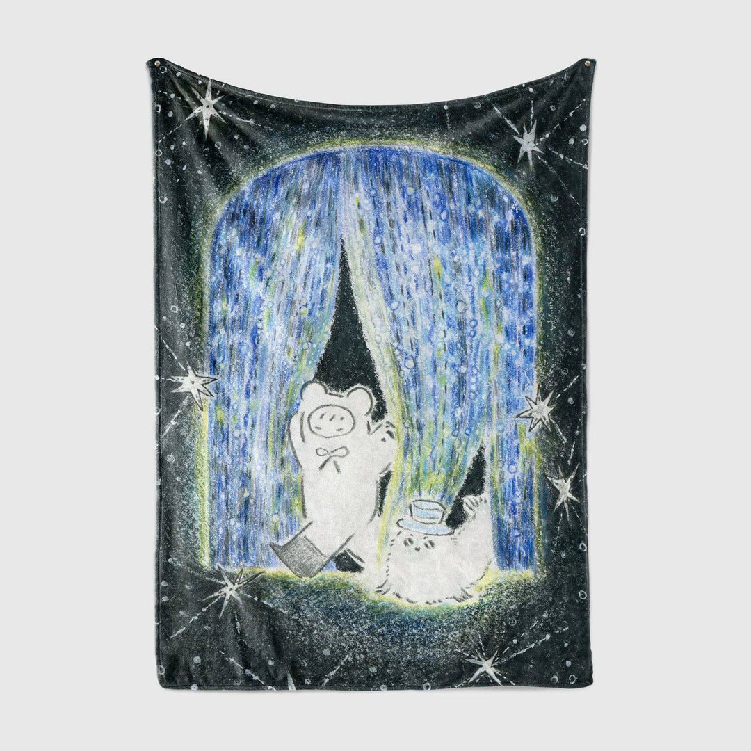Playful Illustrated Fleece Blanket