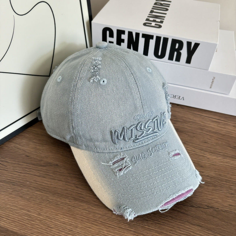 Women's Distressed Denim Adjustable Baseball Cap Stornfield