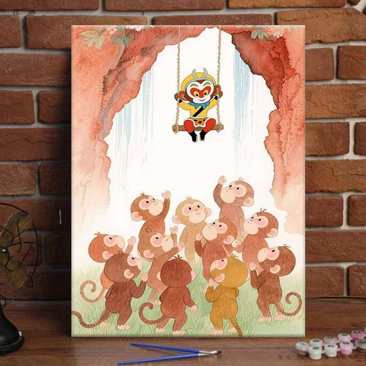 Whimsical Monkey Adventure Art Print Stornfield