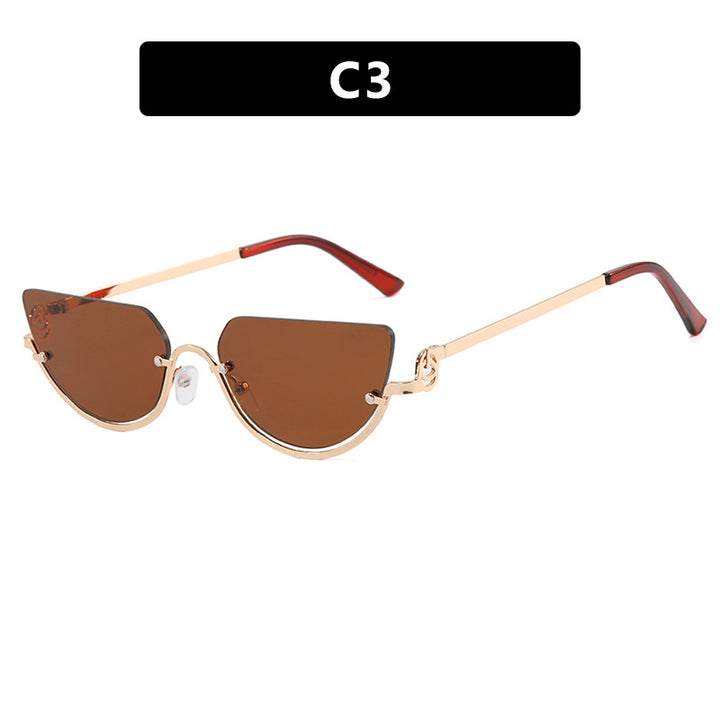 Ladies Cat-Eye Sunglasses with Gold-Colored Metal Frame and UV Protection Stornfield