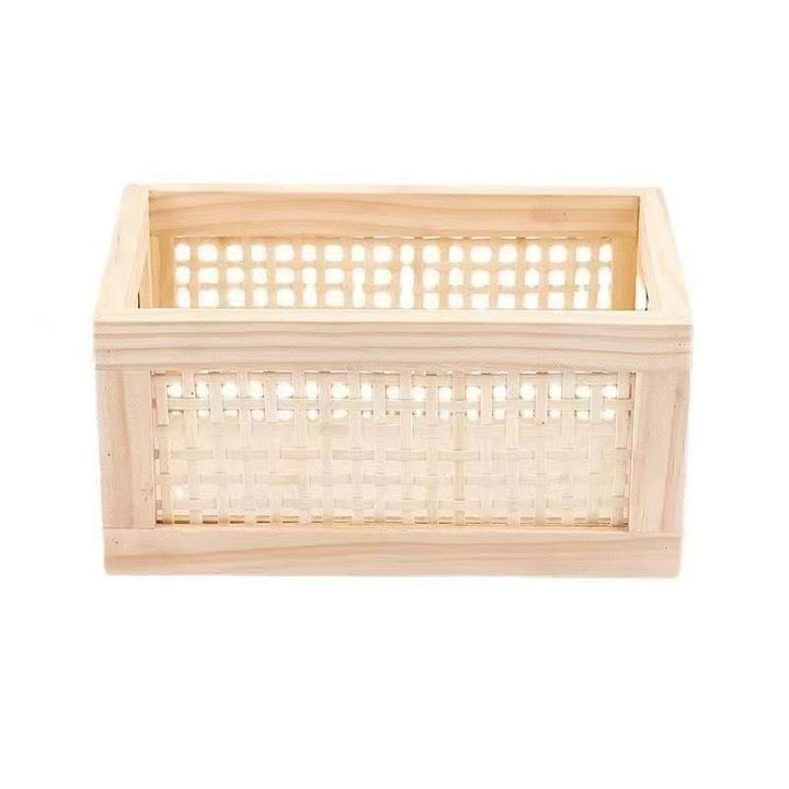 High-quality storage basket with rattan details Stornfield