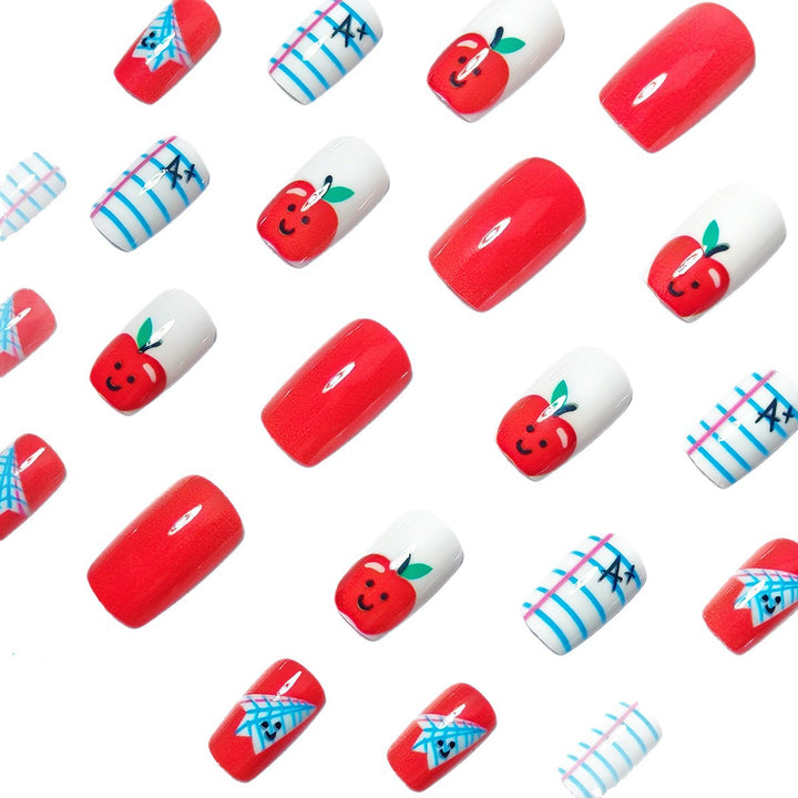 Creative art nails with cheerful school motif Stornfield