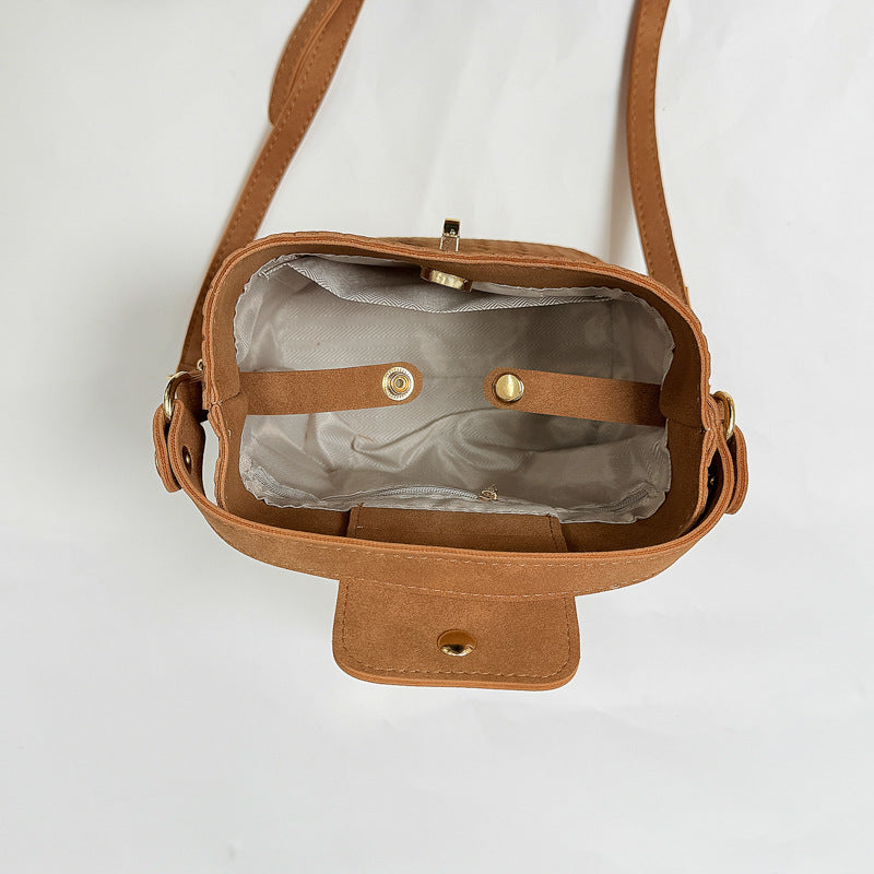 Woven Leather Bucket Handbag