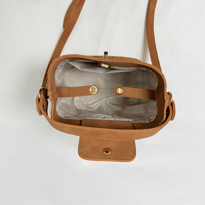 Woven Leather Bucket Handbag