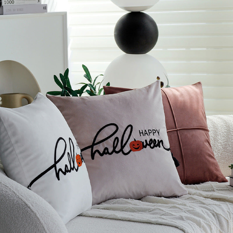Decorative Halloween pillow with inscription