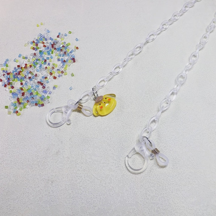Playful glasses holder chain made of transparent material Stornfield