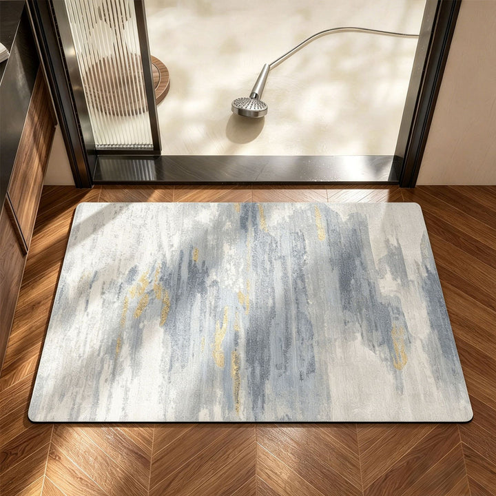 Floral Design Absorbent Bathroom Mat Stornfield