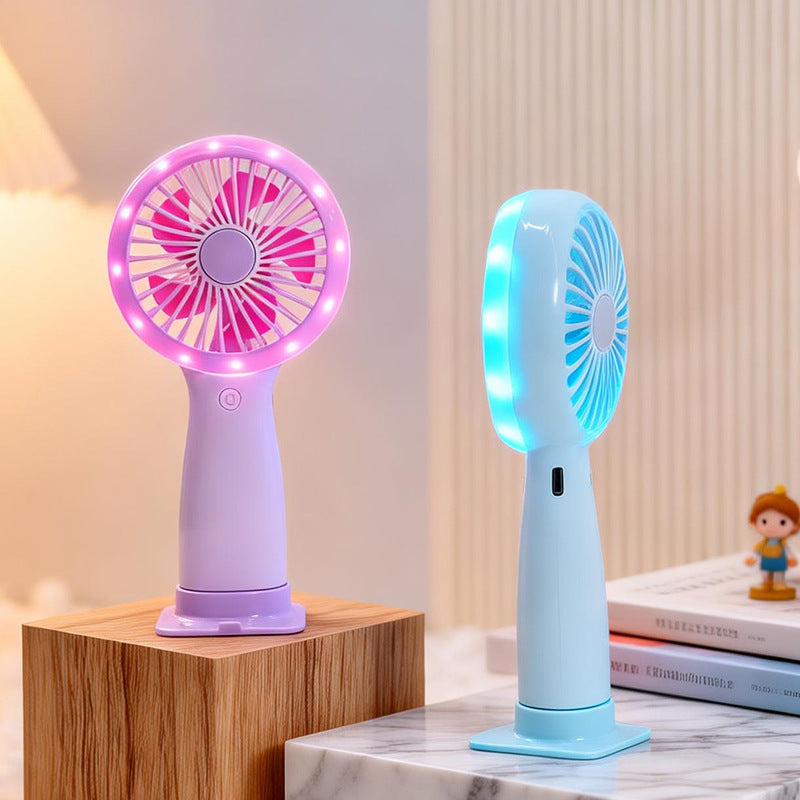 Women Portable Hand Fan with LED Light and USB Connection Stornfield