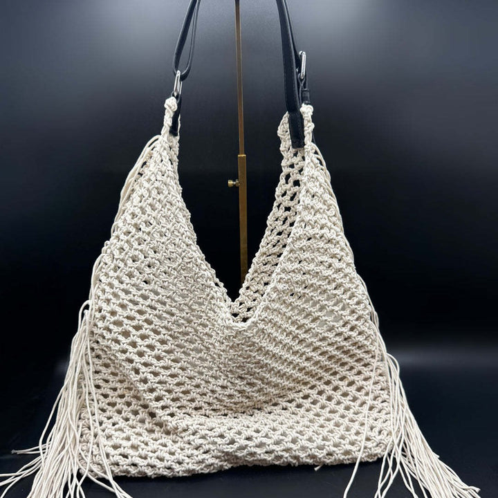Macrame Hobo Bag with Fringes and Robust Design Stornfield