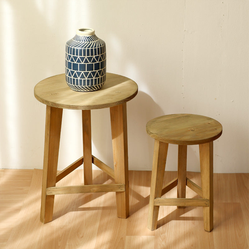 Rustic stool made of solid wood Stornfield