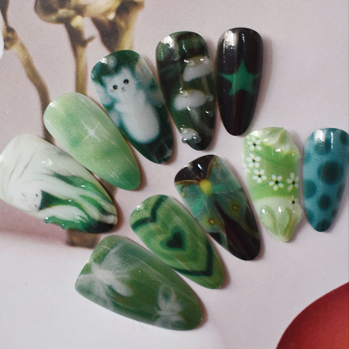 Artistic 3D Sea-Inspired Press-On Nail Art Stornfield