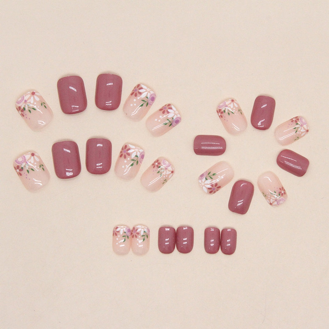 Artistic Floral Design Press-On Nails Stornfield