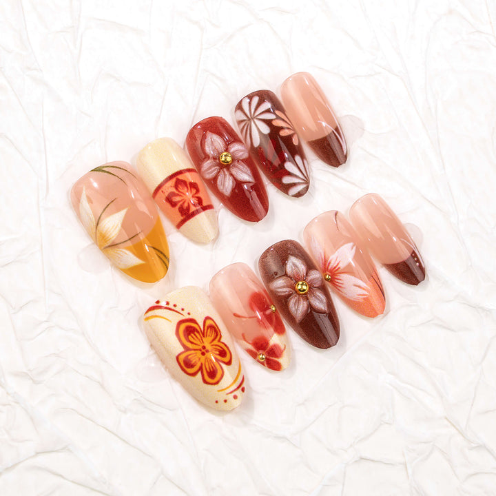 Botanical Floral Press-On Nail Set Stornfield