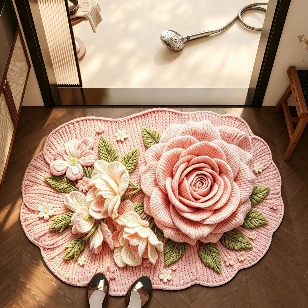 Floral Design Bathroom Mat Stornfield