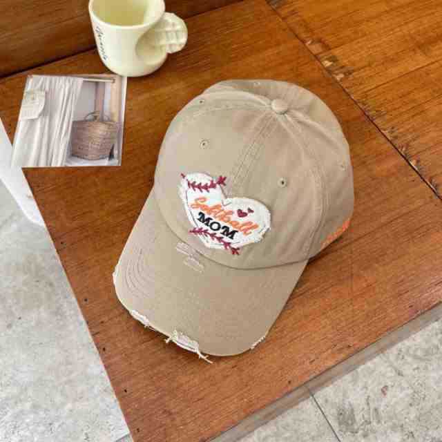 Women's Distressed Heart-Embroidered Baseball Cap Stornfield