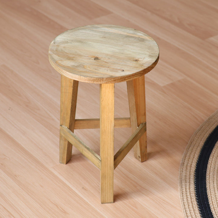 Rustic stool made of solid wood Stornfield