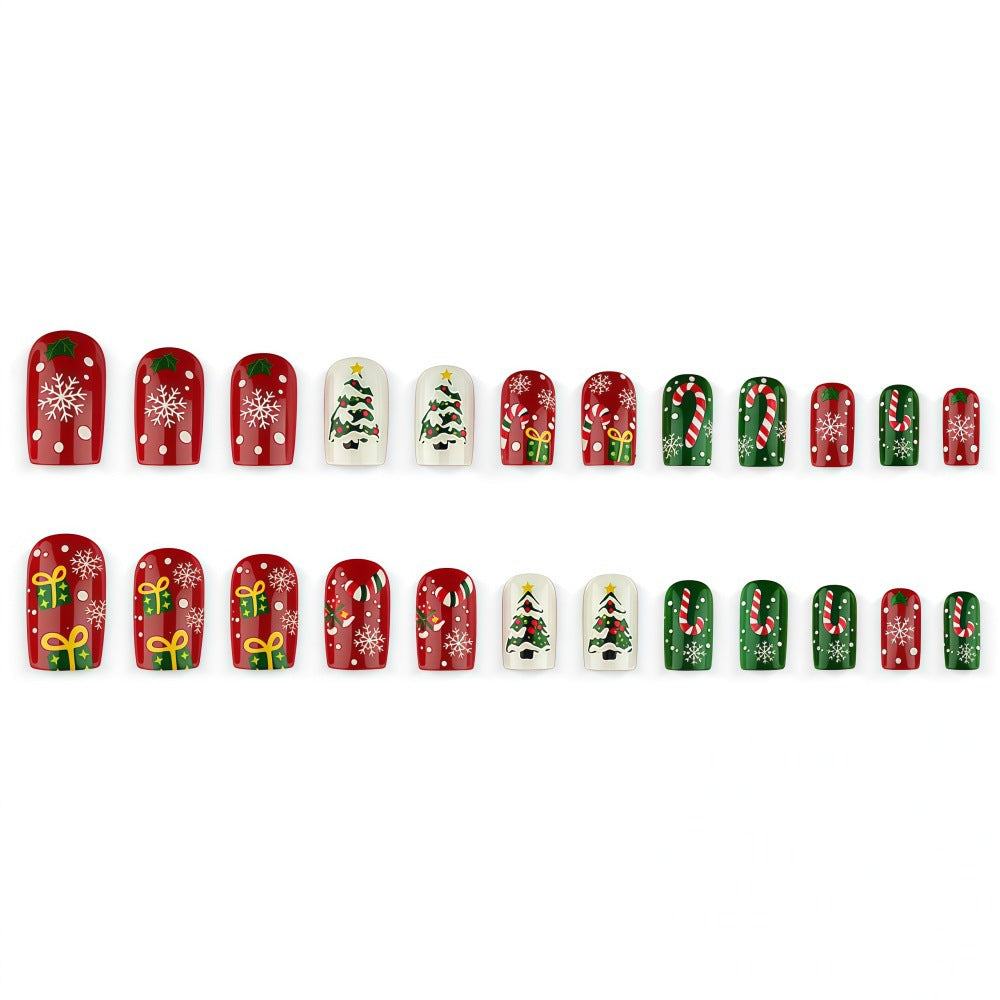Artificial nails with festive Christmas designs Stornfield