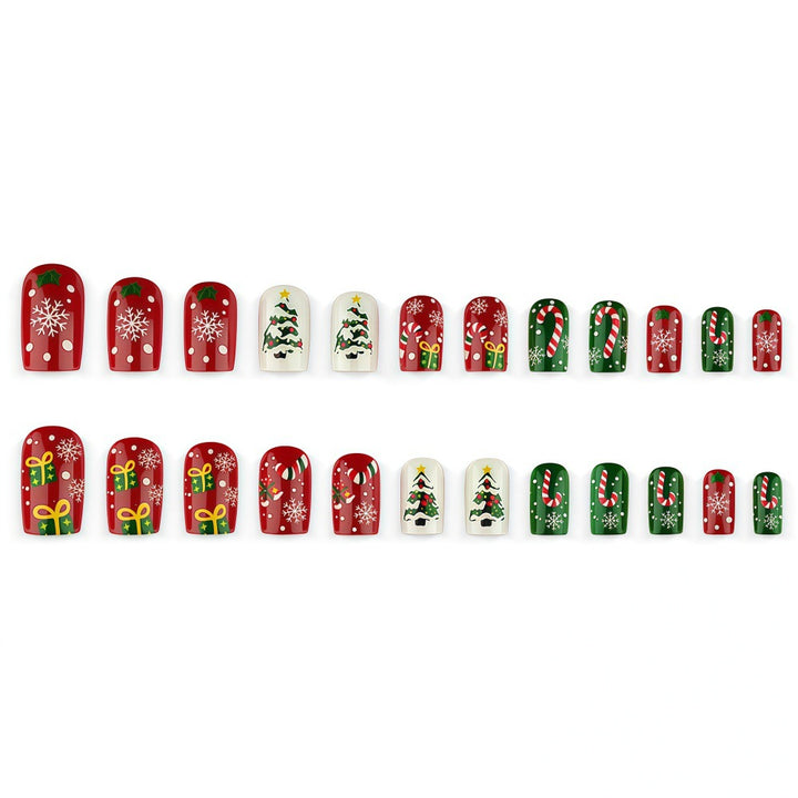 Artificial nails with festive Christmas designs Stornfield