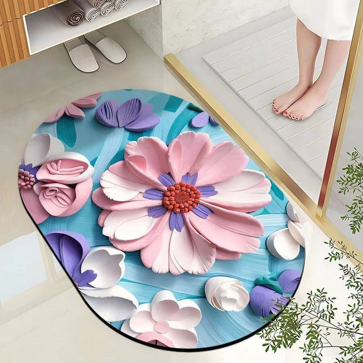 Leaf-Patterned Bathroom Mat Stornfield
