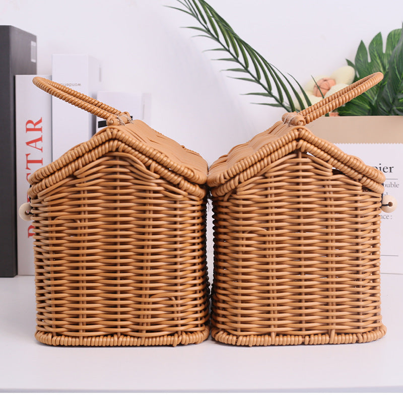 Charming Woven Storage Basket with Lid Stornfield