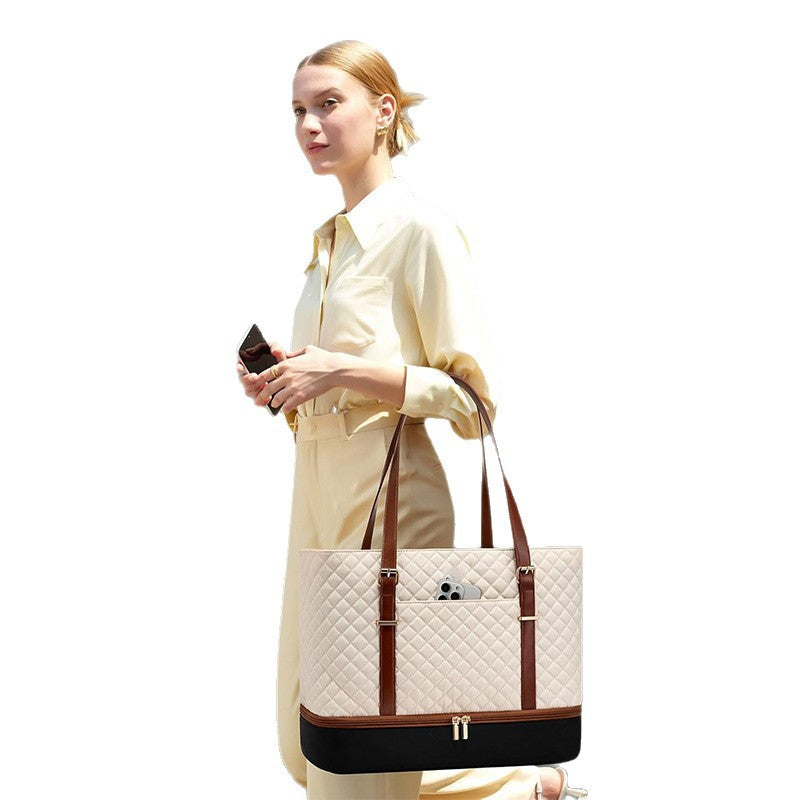 Insulated picnic tote bag with multi-layer inner compartment Stornfield