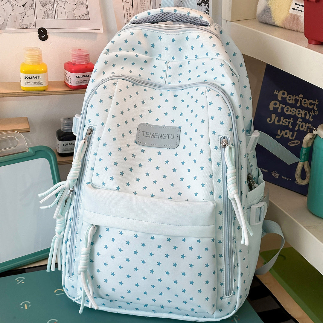 Star-Patterned Multi-Pocket Backpack Stornfield
