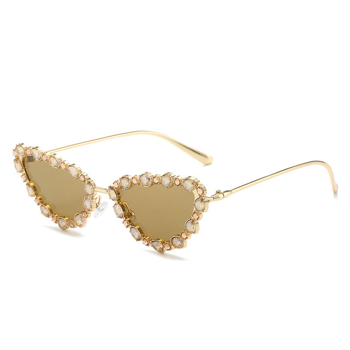 Heart-Shaped Rhinestone-Embellished Sunglasses Stornfield