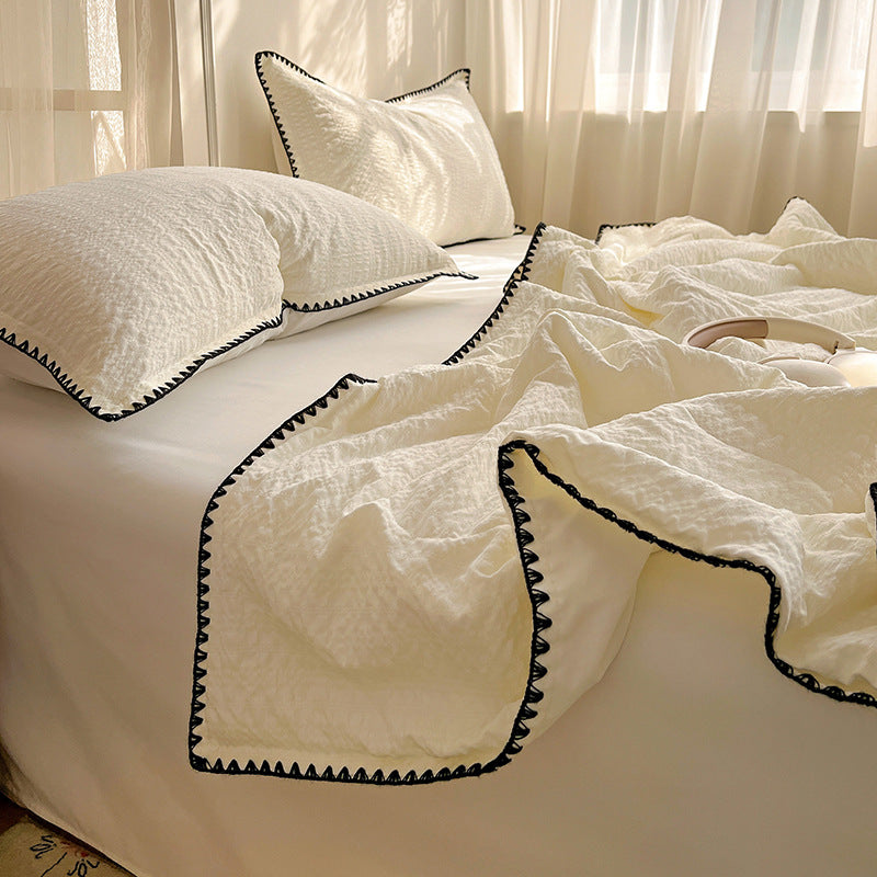 Textured Honeycomb Pattern Duvet Cover Set
