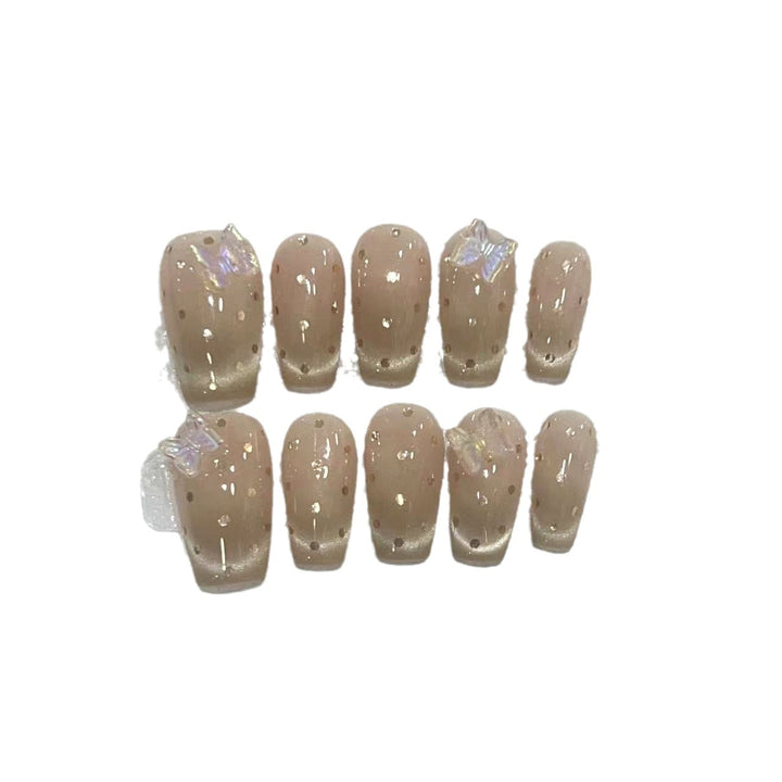Premium Press-On Nail Set with Iridescent Accents Stornfield