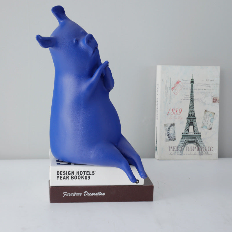 Whimsical Porcelain Pig Sculpture