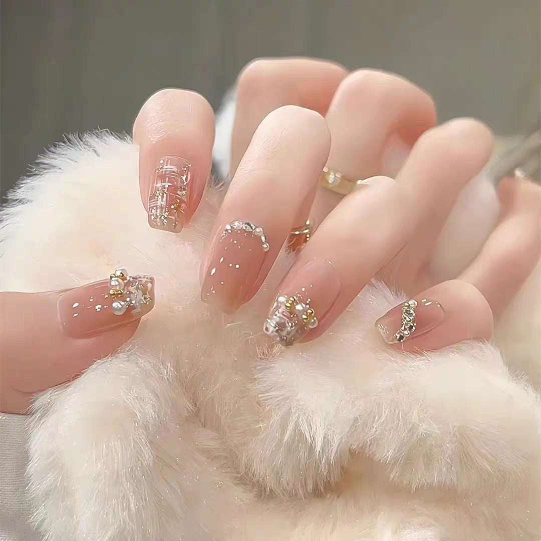 Artistic Floral Press-On Nail Set Stornfield