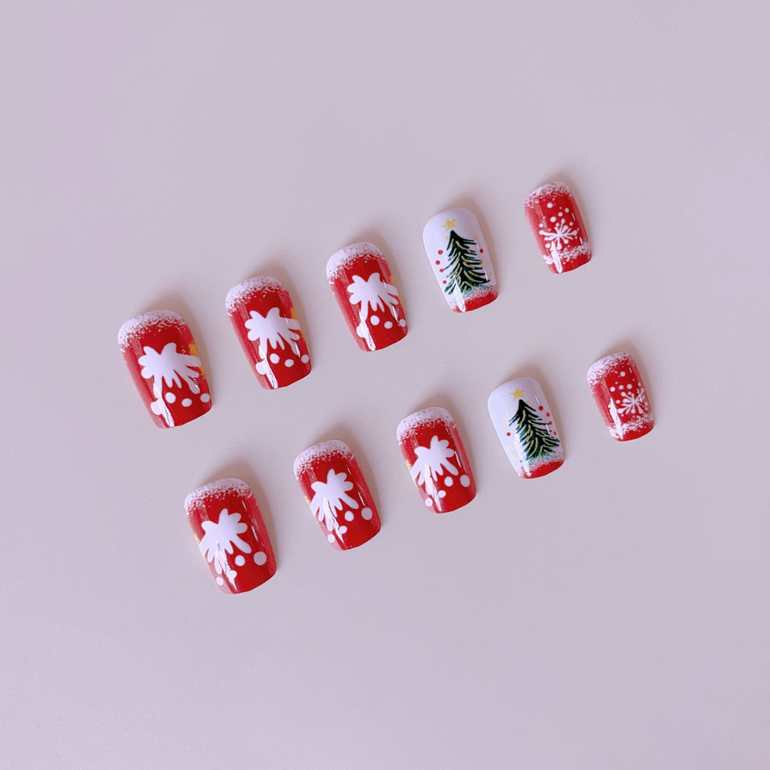 Artificial nail set with festive Christmas design Stornfield