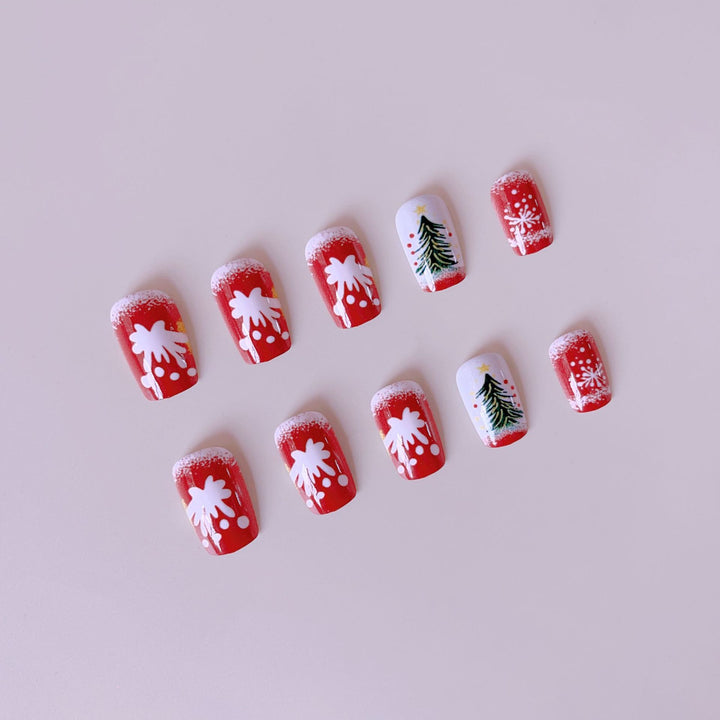 Artificial nail set with festive Christmas design Stornfield