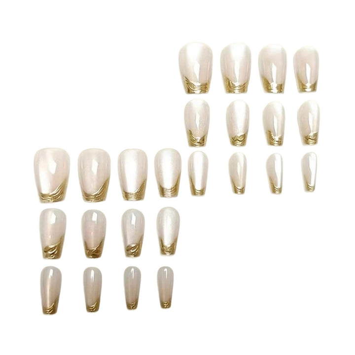 Premium Glossy French Tip Nail Extensions Stornfield