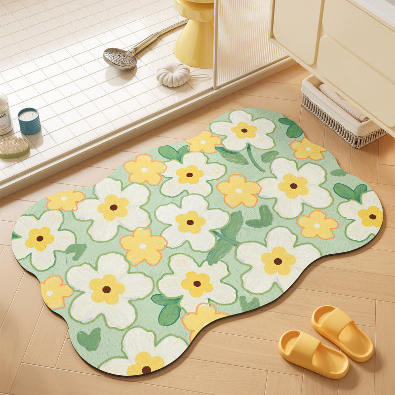 Floral-Themed Soft Bath Mat