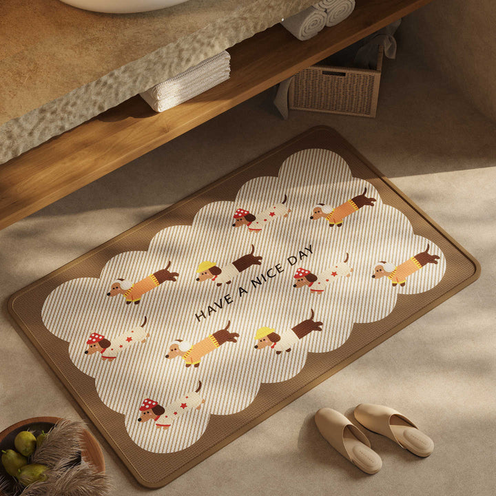 Playful Dog-Themed Bath Mat