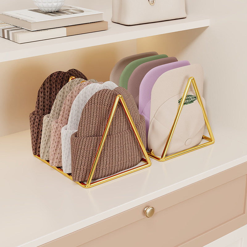 Triangular Metal Beanie and Knit Hat Organizer Rack