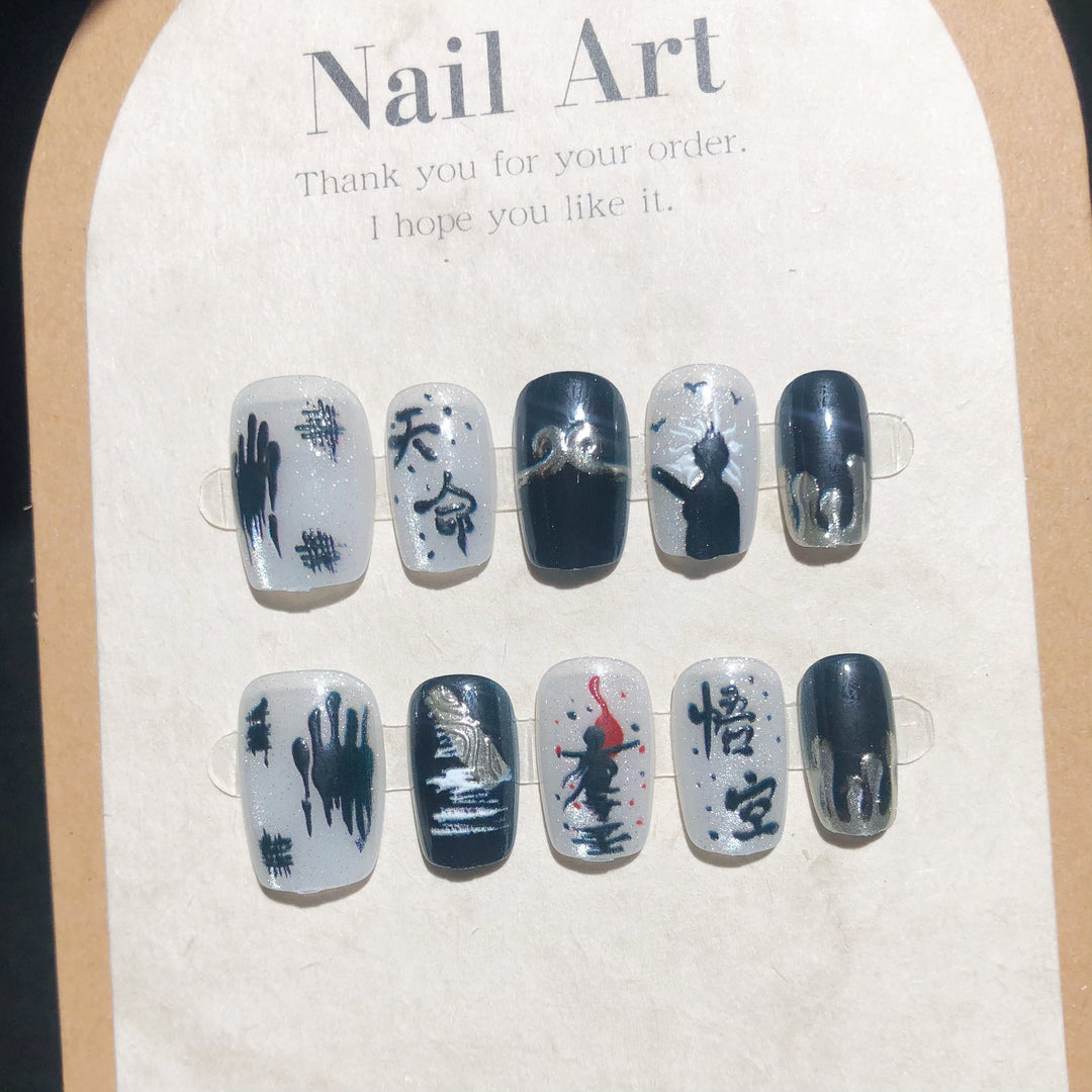 Artistic Abstract Press-On Nail Art Set