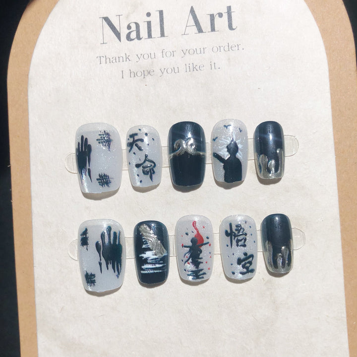 Artistic Abstract Press-On Nail Art Set