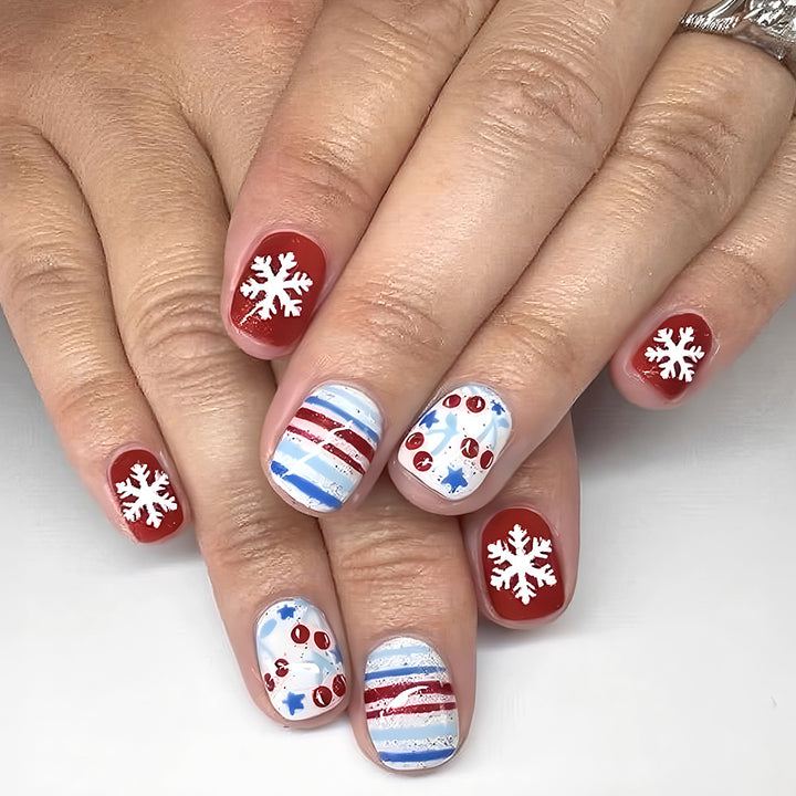 Festively Themed Press-On Nail Art Stornfield