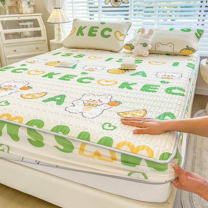 Quilted Floral Pattern Mattress Protector