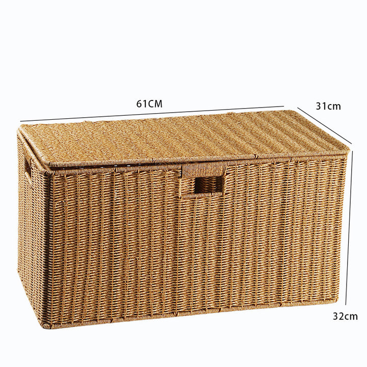 Unisex storage basket made of natural material with practical handles Stornfield