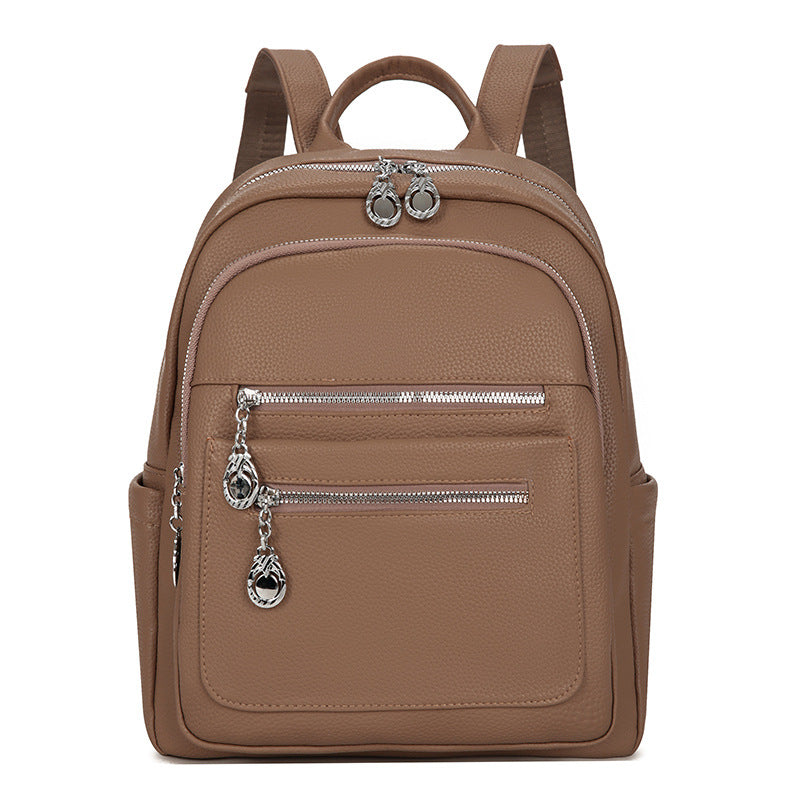 Stylish Multi-Pocket Leather Backpack Stornfield