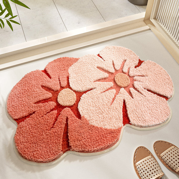 Floral Patterned Bathroom Mat