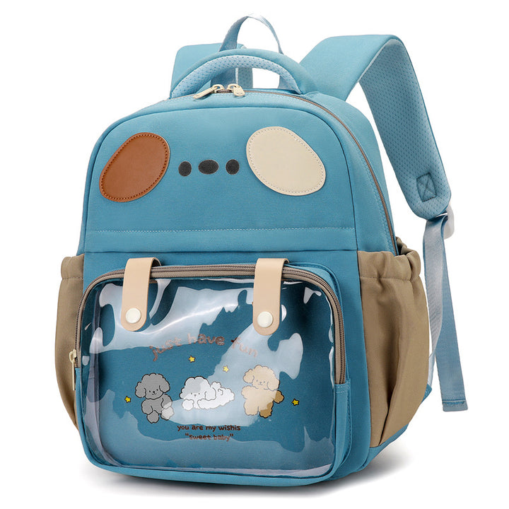 Backpack with Transparent Compartment and Playful Design Stornfield