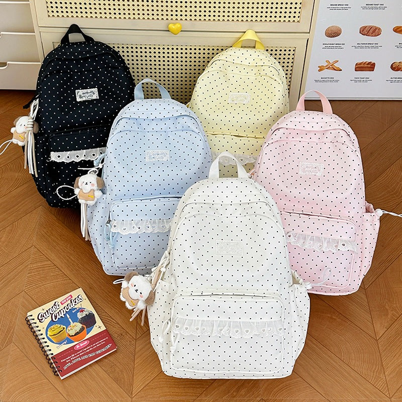 Playful Polka Dot Printed Backpack Stornfield