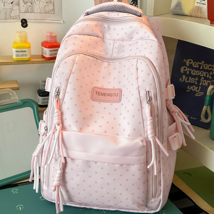 Star-Patterned Multi-Pocket Backpack Stornfield